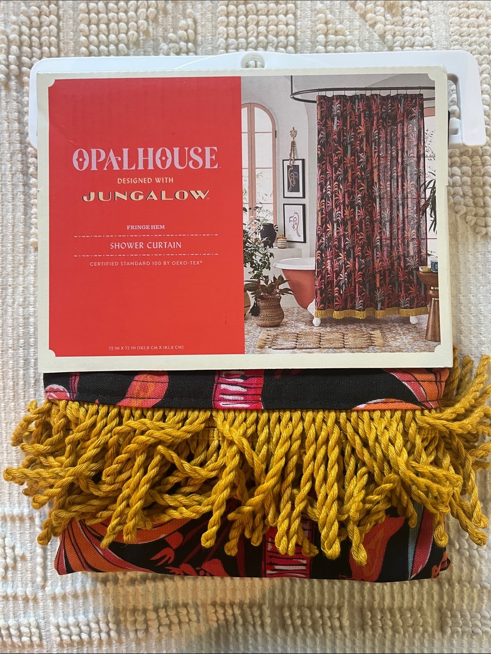 Opalhouse Jungalow Shower Curtain Fringe Hem NEW